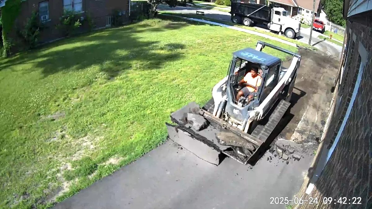 Asphalt repair work on a worn surface